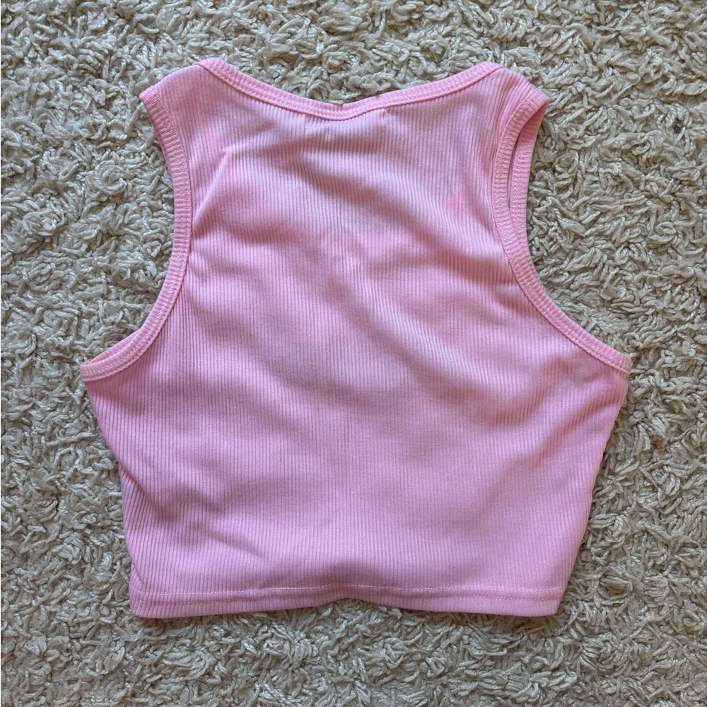 Colorful Natalie Pink 'Angel' Ribbed Halter Tank Top - Picture 2 of 2